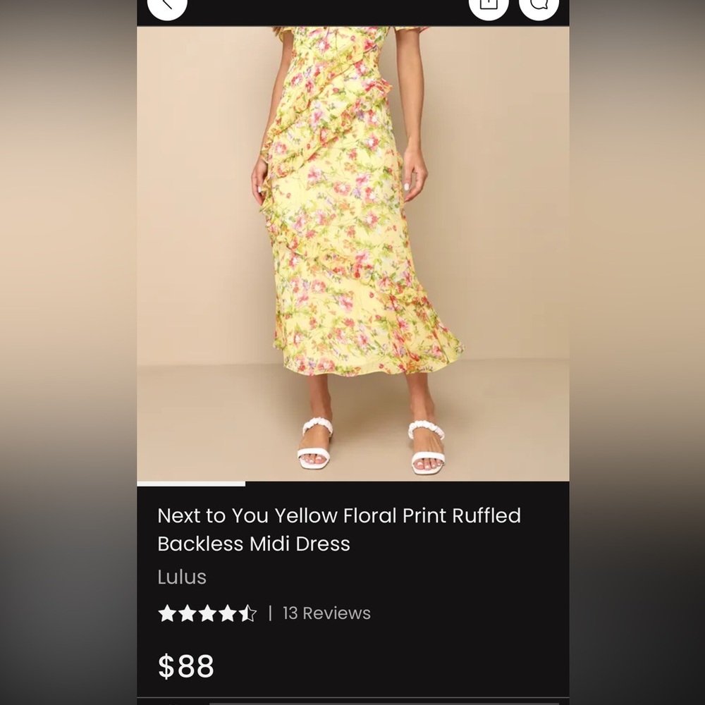 Lulu's Sunny Floral Backless Midi Dress
